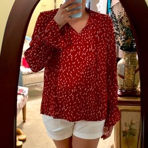 Long sleeve burnt orange/red blouse